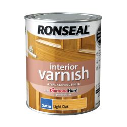 Ronseal 750ml Interior Varnish Satin Light Oak