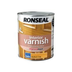 Ronseal 750ml Interior Varnish Satin Mid Oak
