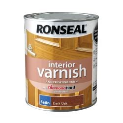 Ronseal 750ml Interior Varnish Satin Dark Oak