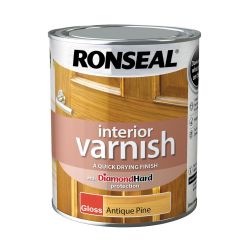 Ronseal 750ml Interior Varnish Gloss Antique Pine