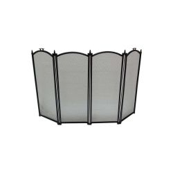 Embers Firescreen 4 Fold Black