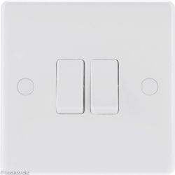 BG White Moulded Switch - 10A 2 Gang 2 Way