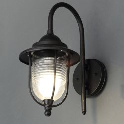 Eris 1 light Fishermans Lantern Style Wall Light Textured Black