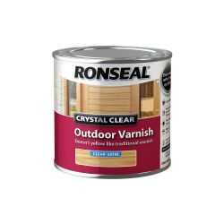 Ronseal 250ml Crystal Clear Outdoor Varnish - Clear Satin