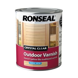 Ronseal 750ml Crystal Clear Outdoor Varnish - Clear Satin