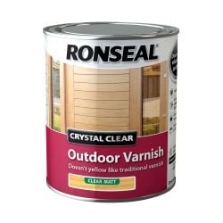 Ronseal 750ml Crystal Clear Outdoor Varnish - Clear Matt