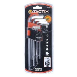 Tactix Ball End Long Hex Key - 9 Piece