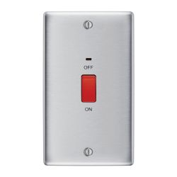 BG Brushed Steel 45A Cooker Switch