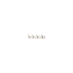4 Heavy Duty Hat Coat Hooks Polished Chrome on White Board FSC Woodie s