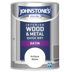 Johnstone's  One Coat Quick Dry Satin Antique White 750ml