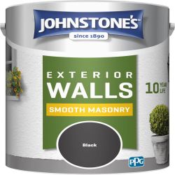 Johnstone's  Smooth Masonry Black 2.5ltr