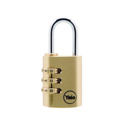 Yale 30mm Combination Shackle Brass Padlock