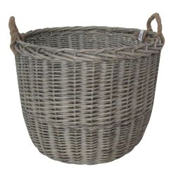 Grey wicker basket extra large