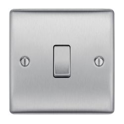 BG Brushed Steel 1 Gang Metal Switch