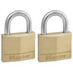 Master Lock 40mm Brass Keyed Padlock -Twin Pack
