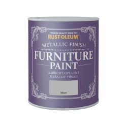 Rust-Oleum Metallic Finish 125ml Furniture Paint Silver Sum