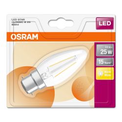 Osram 2.8w B22 LED Candle Filament Bulb
