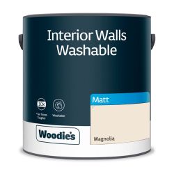 Woodie's Washable Matt Magnolia   2.5Ltr