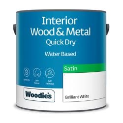 Woodie's Quick Dry Satinwood Brilliant White  2.5Ltr