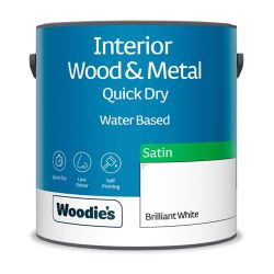 Woodie's Quick Dry Satinwood Brilliant White  2.5Ltr