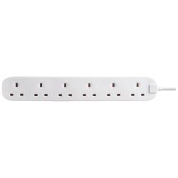 Masterplug 6 Socket 2m Extension Lead
