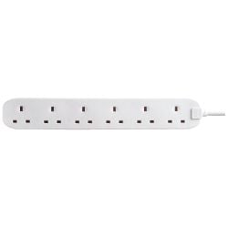 Masterplug 6 Socket 2m Extension Lead