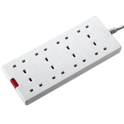 Masterplug Eight Socket 2m Extension Lead