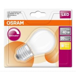 Osram 6W (40W) E27 Led G/Ball Frs Fil  Dim