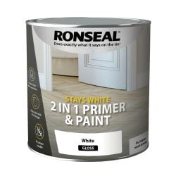 Ronseal Stays White 2 In 1 Trim Paint Gloss 2.5L