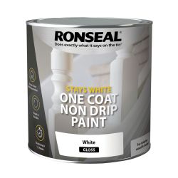 Ronseal Stays White One Coat Trim Paint Satin 750Ml