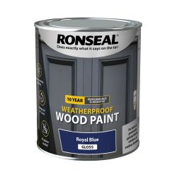 Ronseal 10 Year Weatherproof Paint Royal Blue Gloss 750Ml