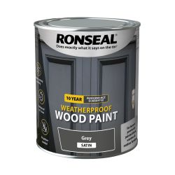 Ronseal 10 Year Weatherproof Paint Grey Satin 750Ml