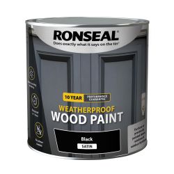 Ronseal 10 Year Weatherproof Paint Black Satin 2.5L