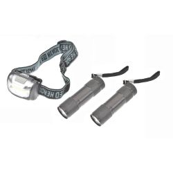 Handy torch and headlight allows for working in dark areas.