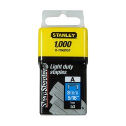 Stanley 8mm Light Duty Staples - 1,000 Pack