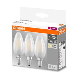 Osram 4w E14 LED Candle Frosted Filament Bulb - 3 Pack