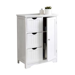 3 Drawer & 1 Door Bathroom Cabinet White