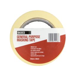 Basics 25mm x 50m General Purpose Masking Tape