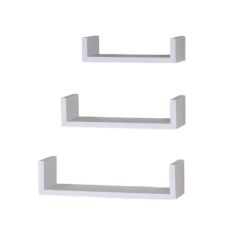 3 Piece Floating 'U' Shelves - Matt White