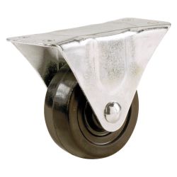 Select 75mm Fixed Rubber Castor - Black