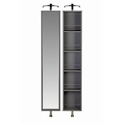 Linate Swivel Shelf & Mirror Unit Grey