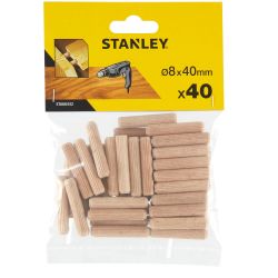 Stanley Round Wooden Dowels - 40 Piece