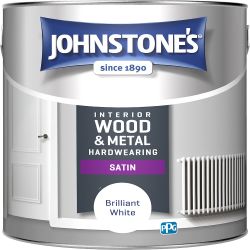 Johnstone's 2.5Ltr Hardwearing Satin Brilliant White