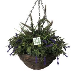 Nearly Natural Lavender Flower Hanging Basket Dia.30Cm