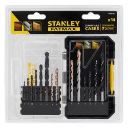 Stanley 14-Piece Masonry, Metal And Wood Drill Bit Set