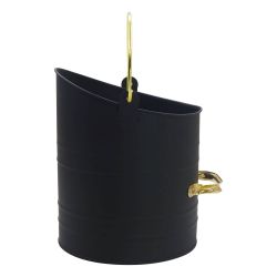 Embers Coal Bucket Black With Brass Handle