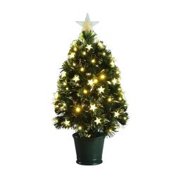 Fibre Optic  Christmas Tree with Warm White LED Lights 60cm