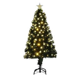 Fibre Optic Christmas Tree with Warm White LED Lights 120cm