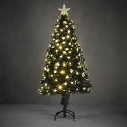 Fibre Optic Christmas Tree with Warm White LED Lights 120cm