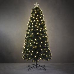 Fibre Optic Christmas Tree with Warm White LED Lights 180cm